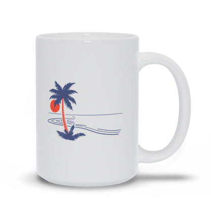 Palm Tree Coffee Mug - Palm Tree on the Beach Coffee Mug