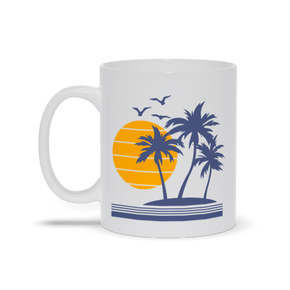 Outdoor Coffee Mug - Palm Trees, Seabirds and Sunsets Coffee Mug