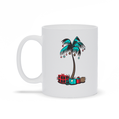 Palm Tree Coffee Mug = Christmas Palm Tree with Presents Coffee Mug