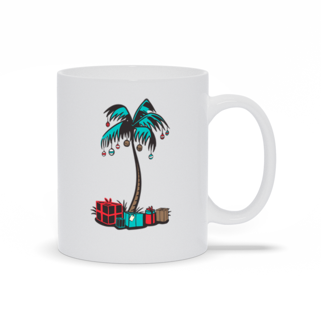 Palm Tree Coffee Mug = Christmas Palm Tree with Presents Coffee Mug