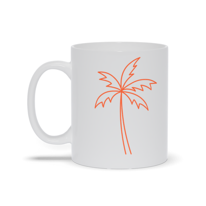 Palm Tree Coffee Mug - Line Art Drawing Palm Tree Coffee Mug