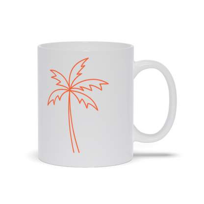 Palm Tree Coffee Mug - Line Art Drawing Palm Tree Coffee Mug