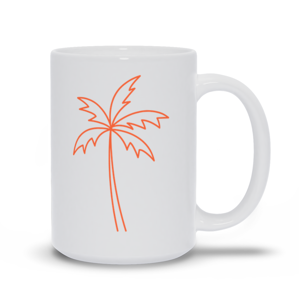 Palm Tree Coffee Mug - Line Art Drawing Palm Tree Coffee Mug