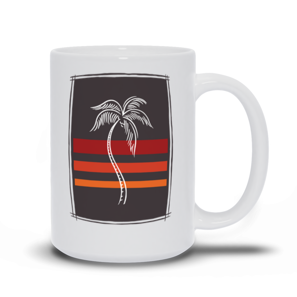 Palm Tree Coffee Mug - Palm Tree Line Art Coffee Mug