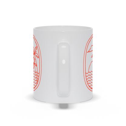 Palm Tree Coffee Mug - Line Art Palm Trees and Ocean Coffee Mug