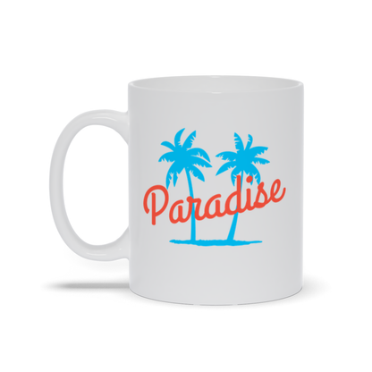 Palm Tree Coffee Mug - Two Palm Trees with Paradise Coffee Mug