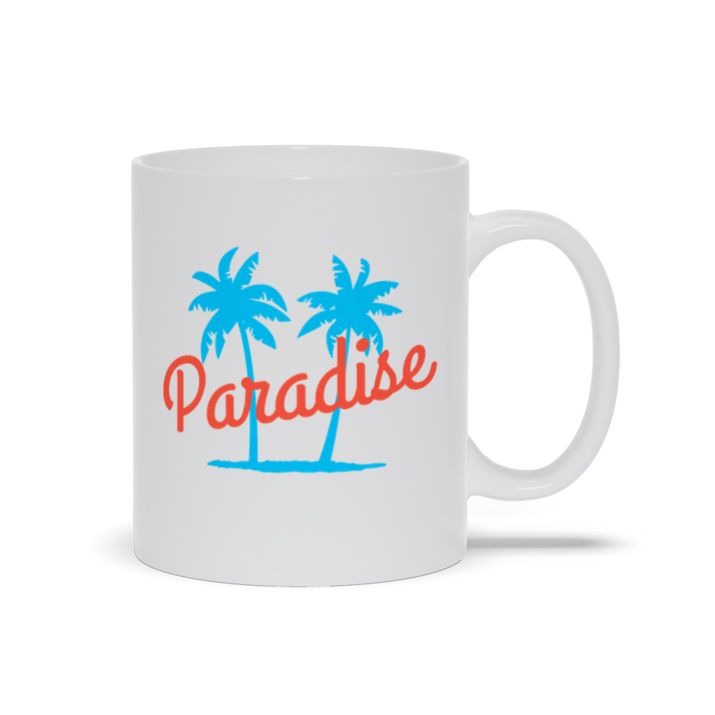 Palm Tree Coffee Mug - Two Palm Trees with Paradise Coffee Mug