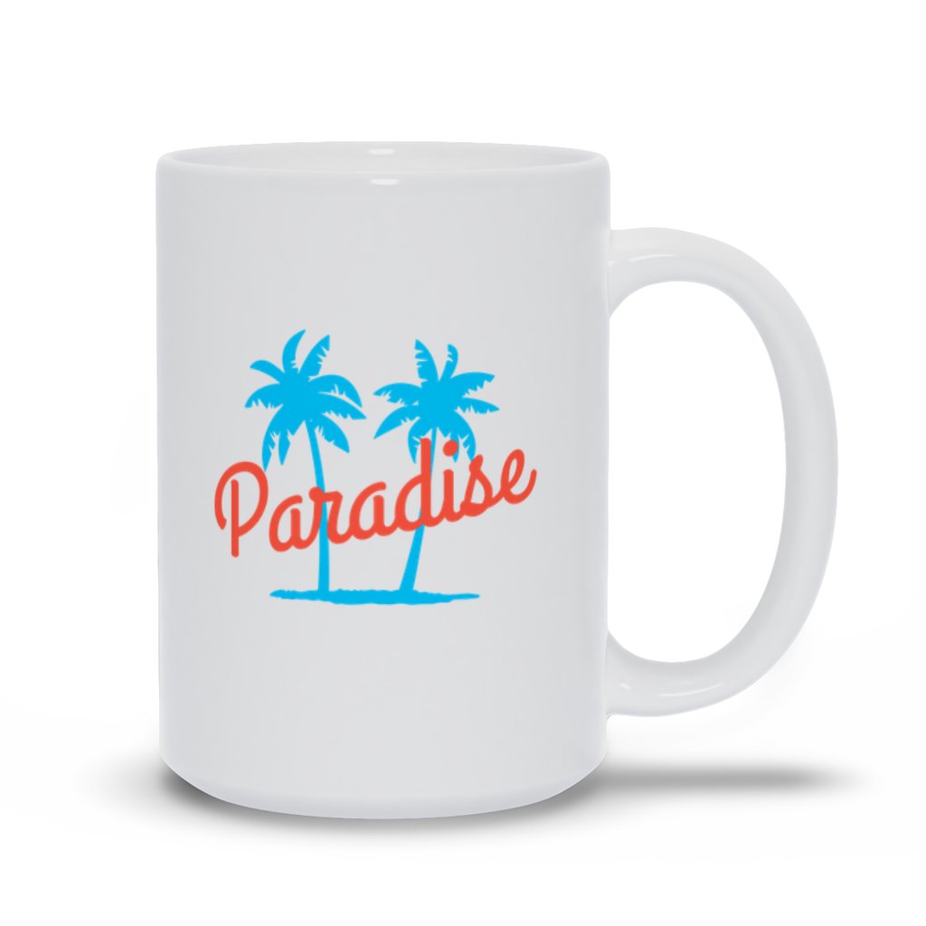 Palm Tree Coffee Mug - Two Palm Trees with Paradise Coffee Mug