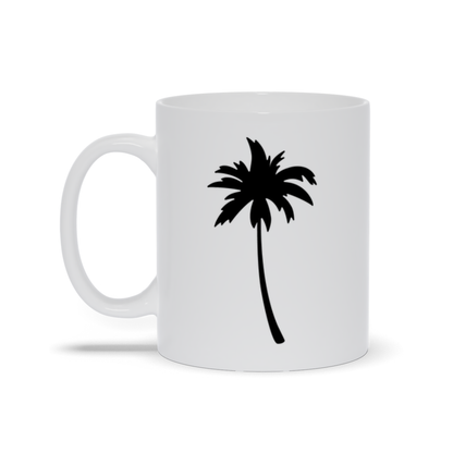 Palm Tree Coffee Mug - Black Palm Tree Image on Coffee Mug