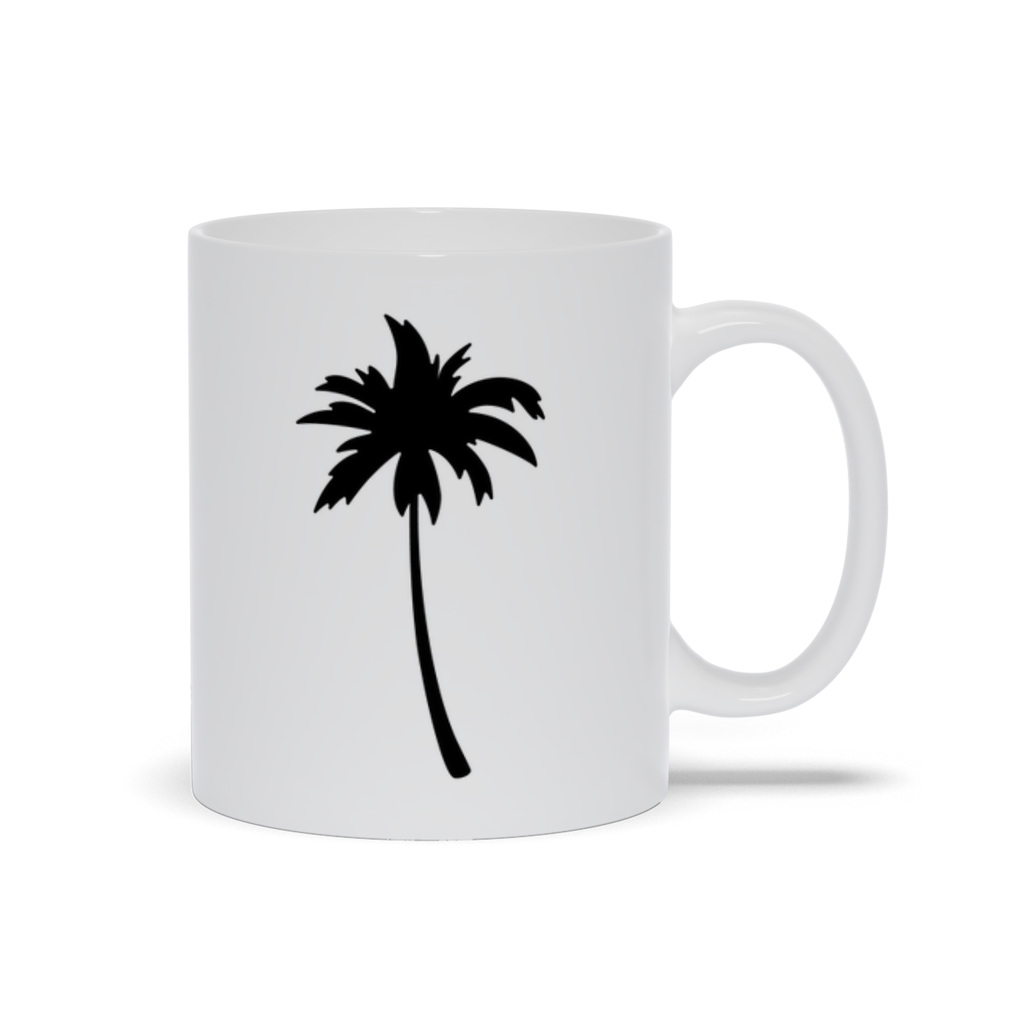 Palm Tree Coffee Mug - Black Palm Tree Image on Coffee Mug