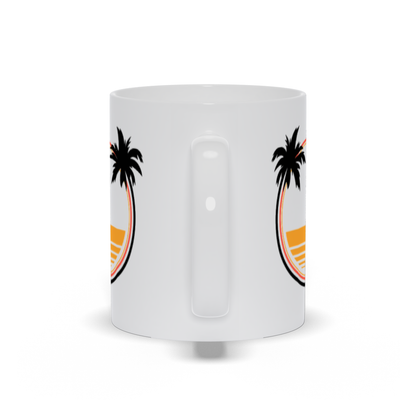 Palm Tree Coffee Mug - Two Palm Trees Over Water Coffee Mug