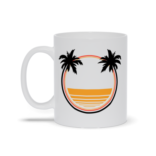 Palm Tree Coffee Mug - Two Palm Trees Over Water Coffee Mug