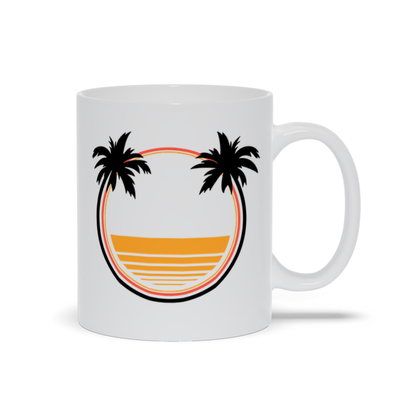 Palm Tree Coffee Mug - Two Palm Trees Over Water Coffee Mug