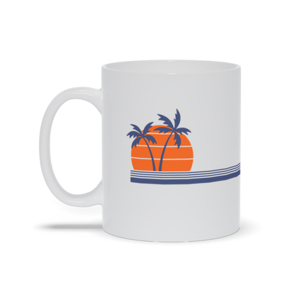 Palm Tree Coffee Mug - Palm Tree Scene with Sunset Wrapped Coffee Mug