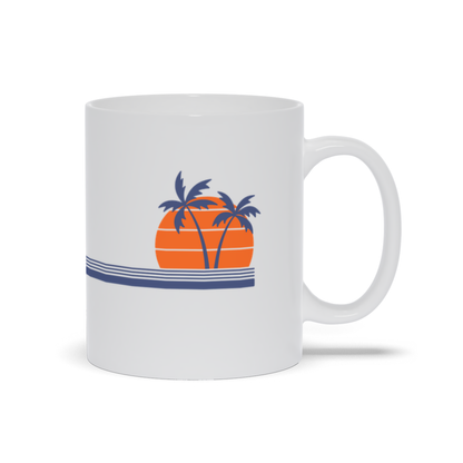 Palm Tree Coffee Mug - Palm Tree Scene with Sunset Wrapped Coffee Mug