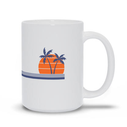 Palm Tree Coffee Mug - Palm Tree Scene with Sunset Wrapped Coffee Mug