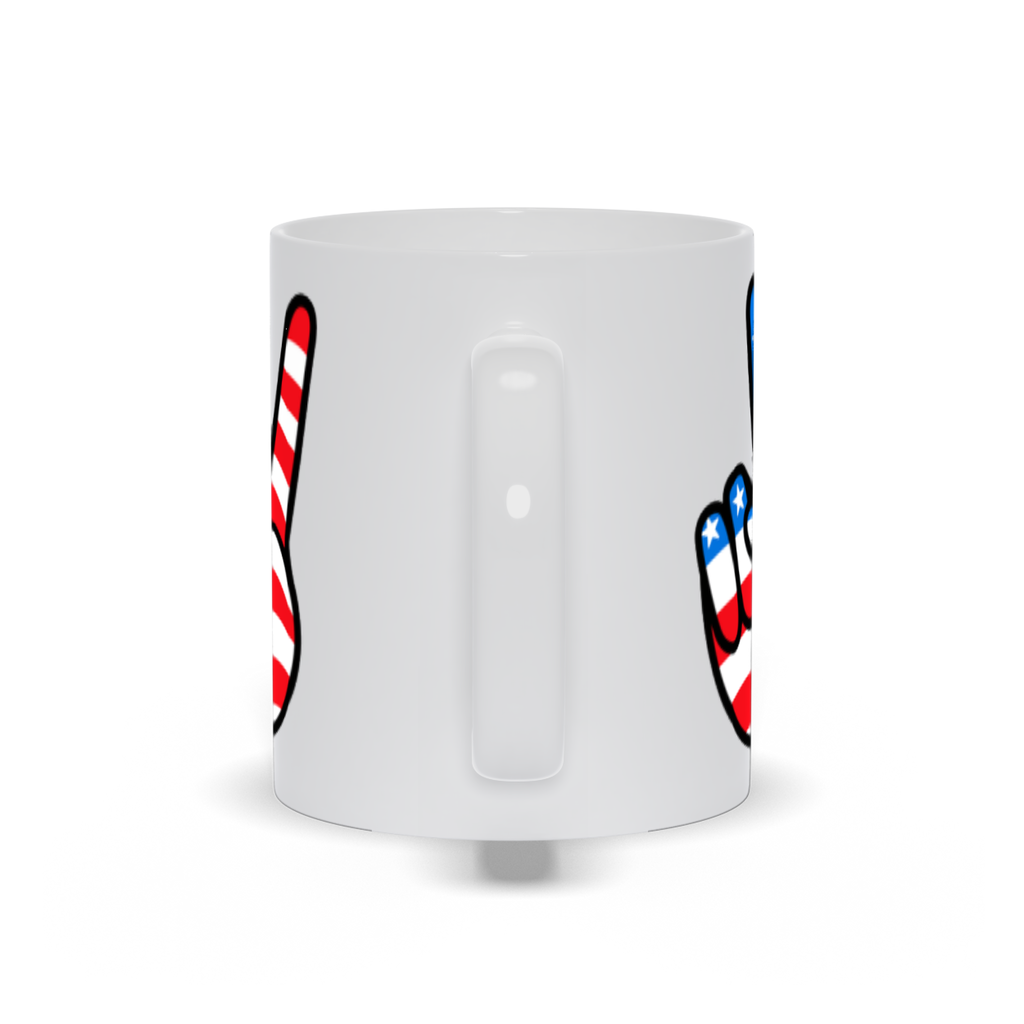 Political Coffee Mug - Peace Sign With American Flag Coffee Mug