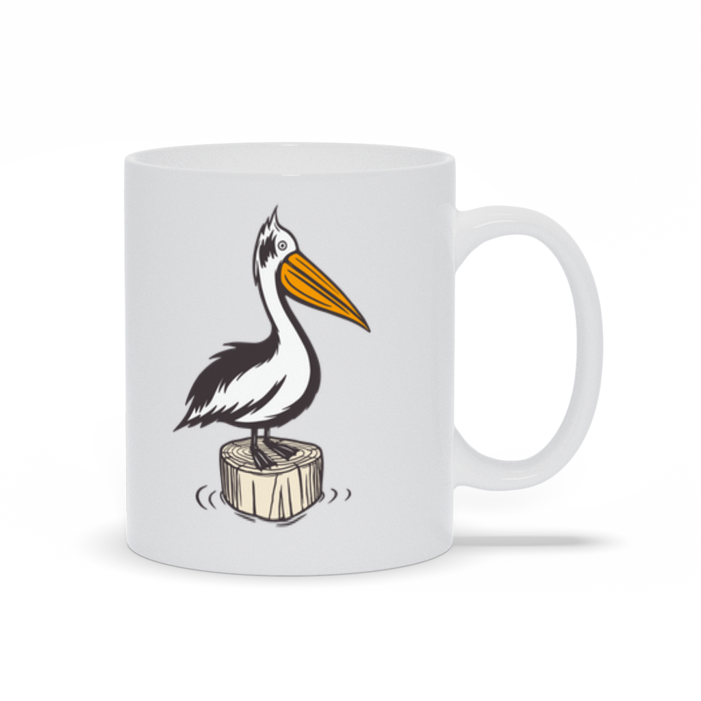 Animal Coffee Mug - Pelican on Pier Piling Coffee Mug
