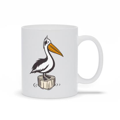 Animal Coffee Mug - Pelican on Pier Piling Coffee Mug