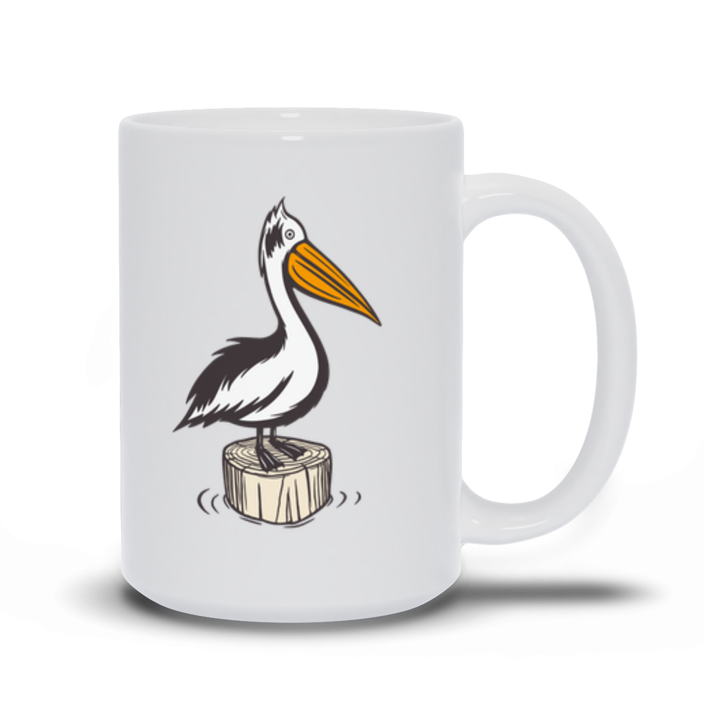 Animal Coffee Mug - Pelican on Pier Piling Coffee Mug