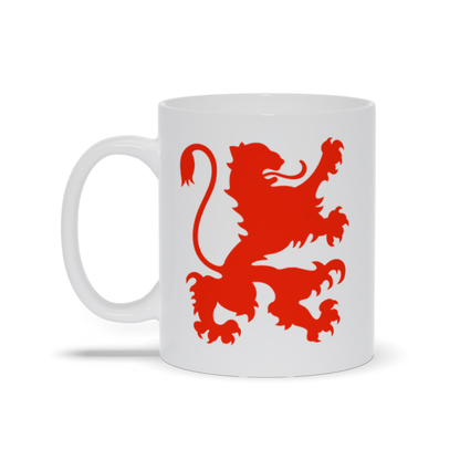 Animal Coffee Mug - Red Rampant Walking Lion Coffee Mug