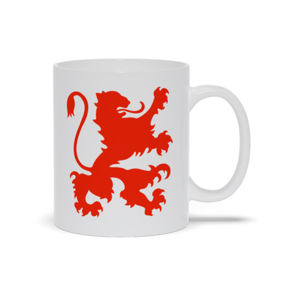 Animal Coffee Mug - Red Rampant Walking Lion Coffee Mug