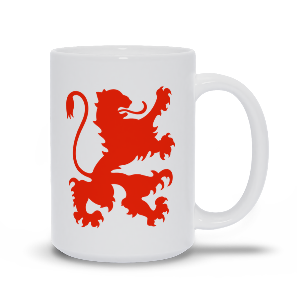 Animal Coffee Mug - Red Rampant Walking Lion Coffee Mug