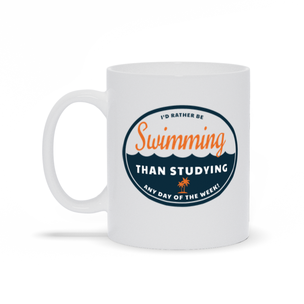 Sports Coffee Mugs - I'd Rather Be Swimming Than Studying Coffee Mug