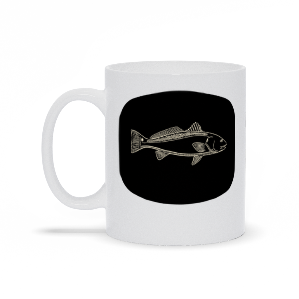 Fishing Coffee Mugs - Red Drum With Black Background Coffee Mug