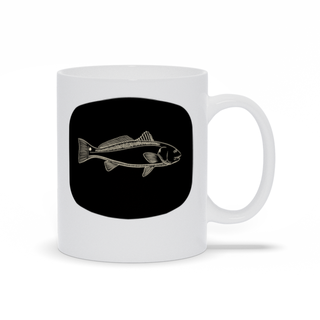 Fishing Coffee Mugs - Red Drum With Black Background Coffee Mug