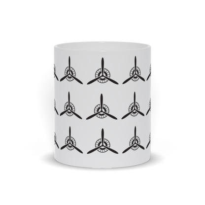 Airplane Coffee Mug - Group of Vintage Propellers on a coffee mug