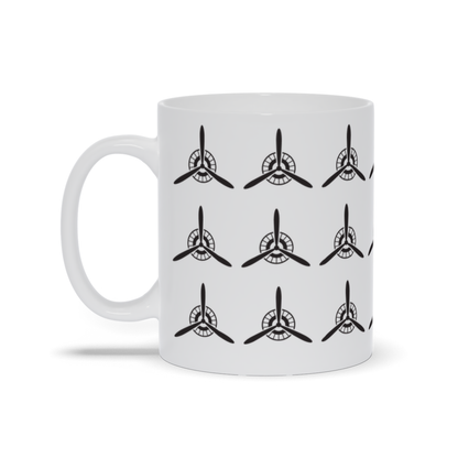 Airplane Coffee Mug - Group of Vintage Propellers on a coffee mug