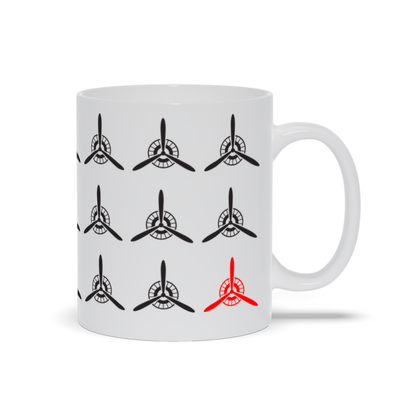 Airplane Coffee Mug - Group of Vintage Propellers on a coffee mug