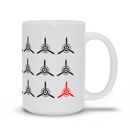 Airplane Coffee Mug - Group of Vintage Propellers on a coffee mug