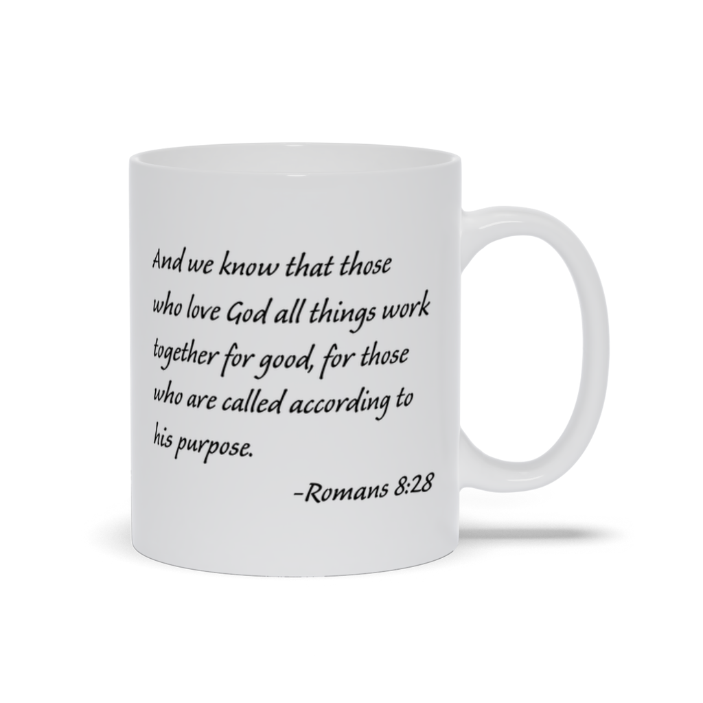 Bible Verse Coffee Mug - Romans 8:28 Bible Verse Coffee Mug
