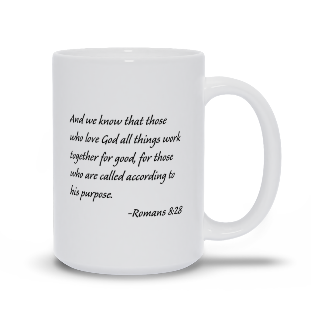 Bible Verse Coffee Mug - Romans 8:28 Bible Verse Coffee Mug