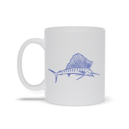 Animal Coffee Mug - Sailfish (Swordfish) drawing coffee mug