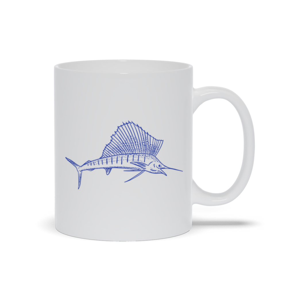 Animal Coffee Mug - Sailfish (Swordfish) drawing coffee mug