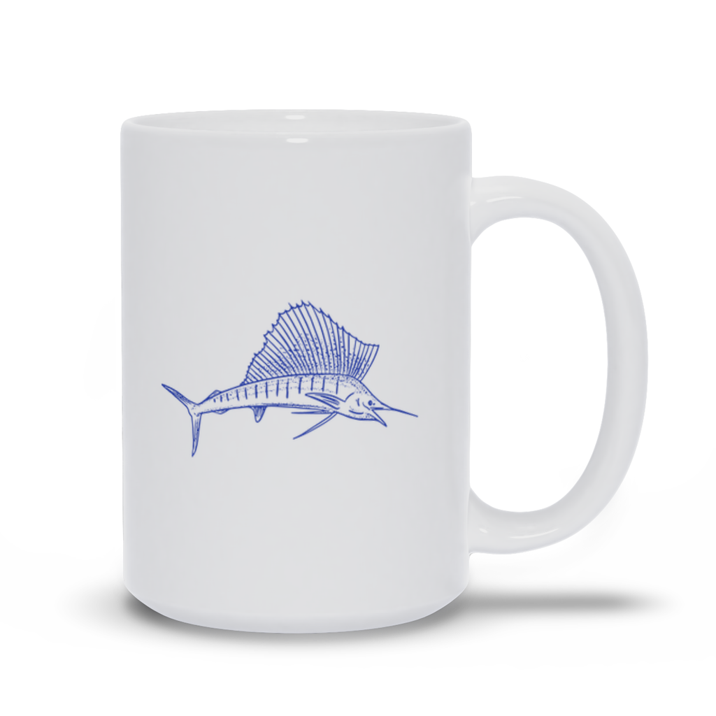 Animal Coffee Mug - Sailfish (Swordfish) drawing coffee mug