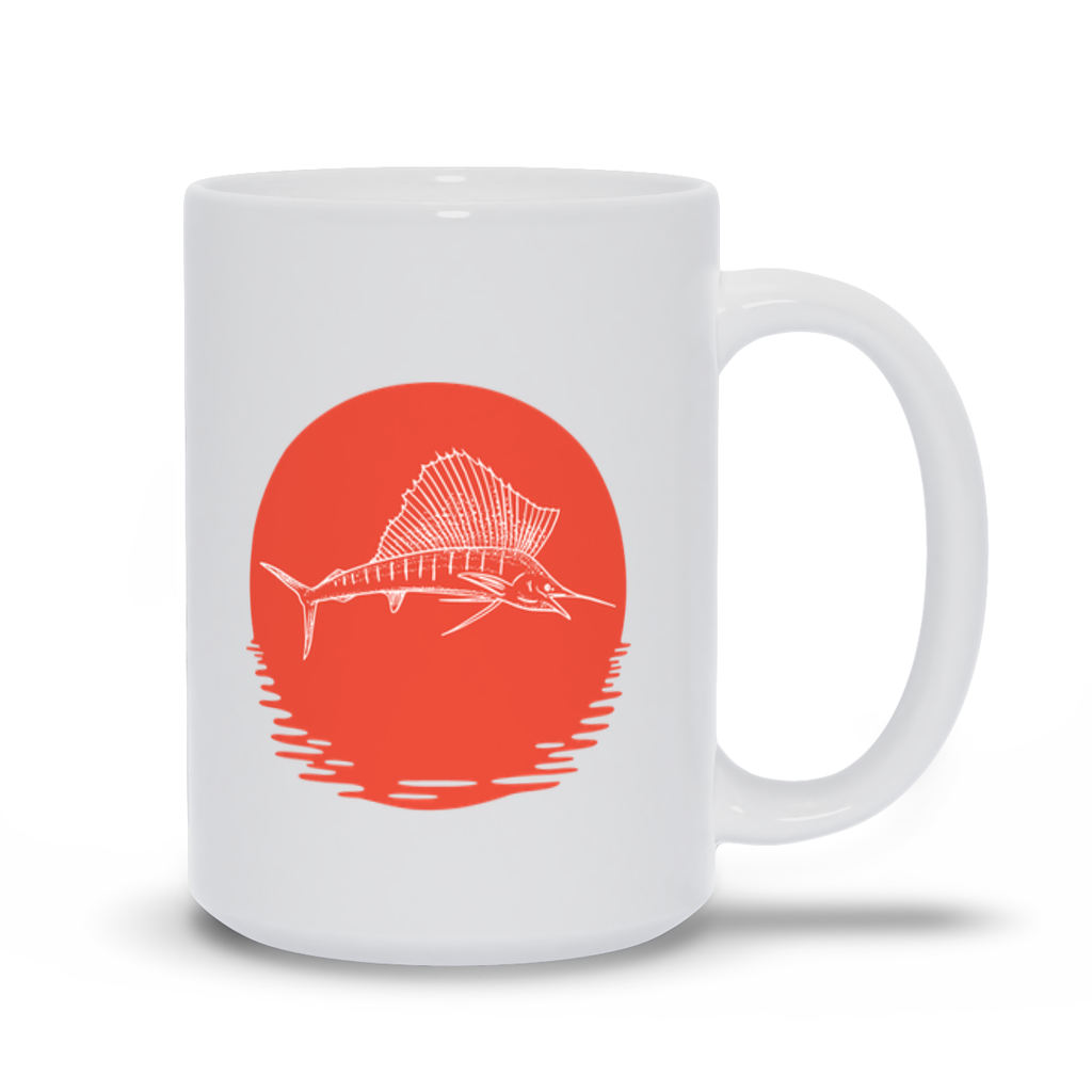 Animal Coffee Mug - Sailfish Jumping Over Water Coffee Mug