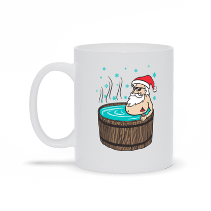 Holiday Coffee Mug - Santa Hanging Out In A Hot Tube Coffee Mug