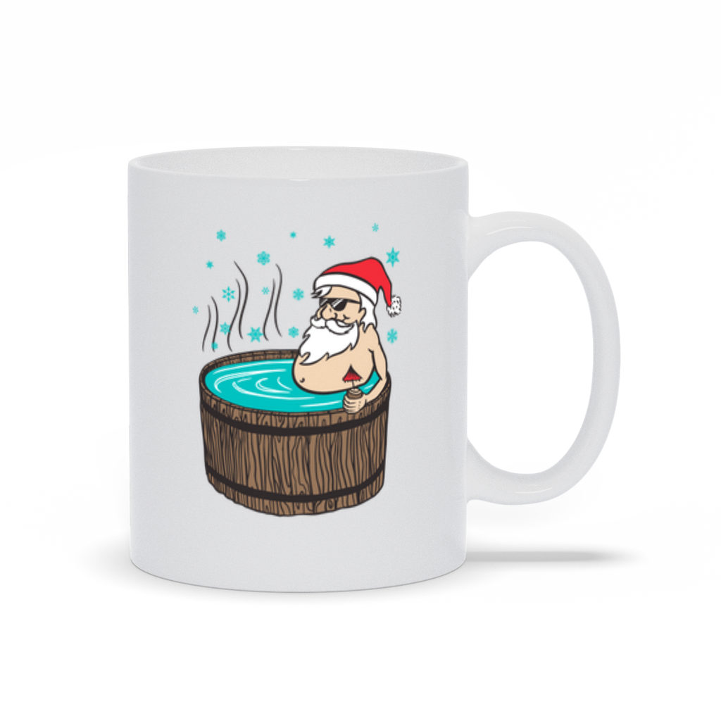 Holiday Coffee Mug - Santa Hanging Out In A Hot Tube Coffee Mug