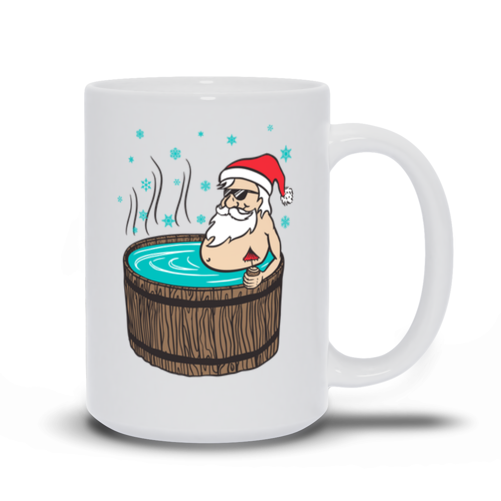 Holiday Coffee Mug - Santa Hanging Out In A Hot Tube Coffee Mug