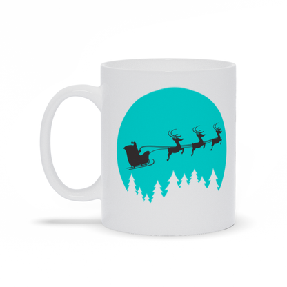 Holiday Coffee Mug - Santa in his sleigh with his reindeer coffee mug