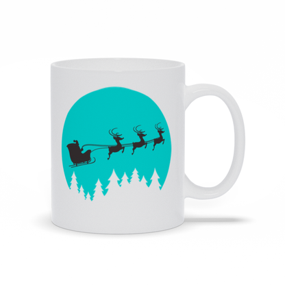 Holiday Coffee Mug - Santa in his sleigh with his reindeer coffee mug