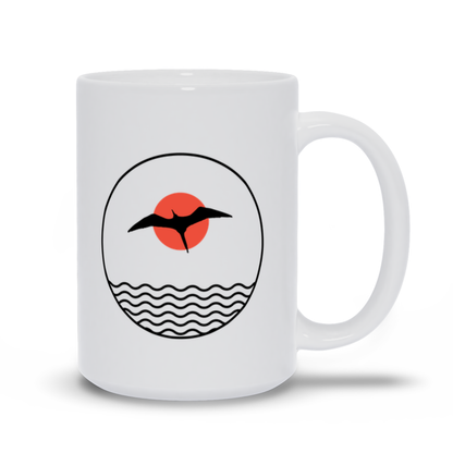 Animal Coffee Mug - Seabird flying over water coffee mug