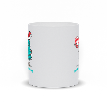 Holiday Coffee Mug - Smiling Christmas Tree with Merry Christmas Under the tree.