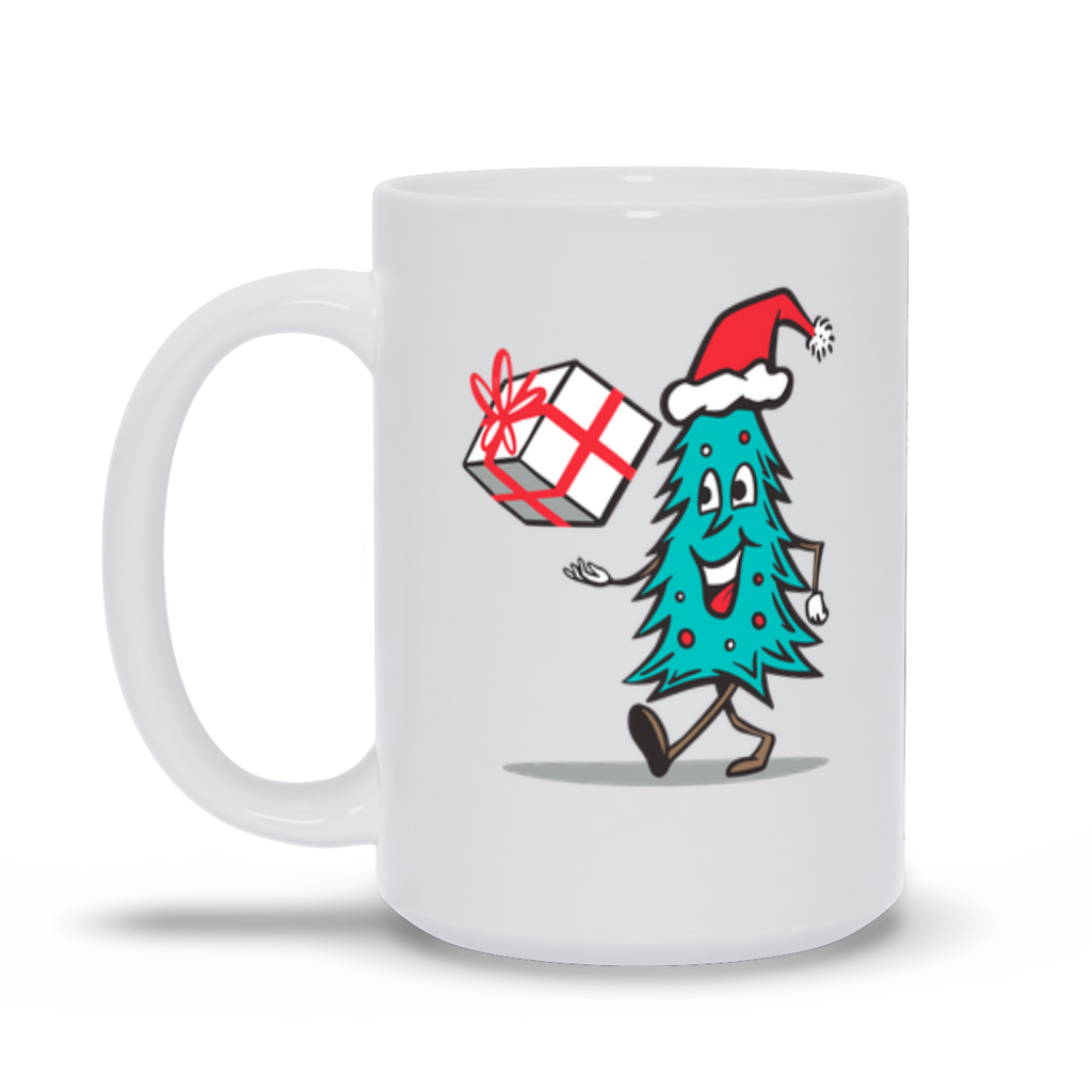 Holiday Coffee Mug - Smiling Christmas Tree Coffee Mug