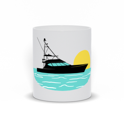 Boat Coffee Mugs - Sport Fishing Boat on the Water Coffee Mug