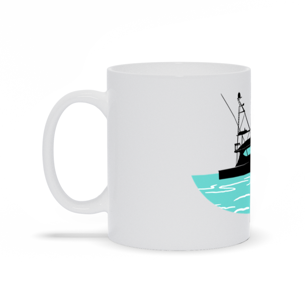 Boat Coffee Mugs - Sport Fishing Boat on the Water Coffee Mug